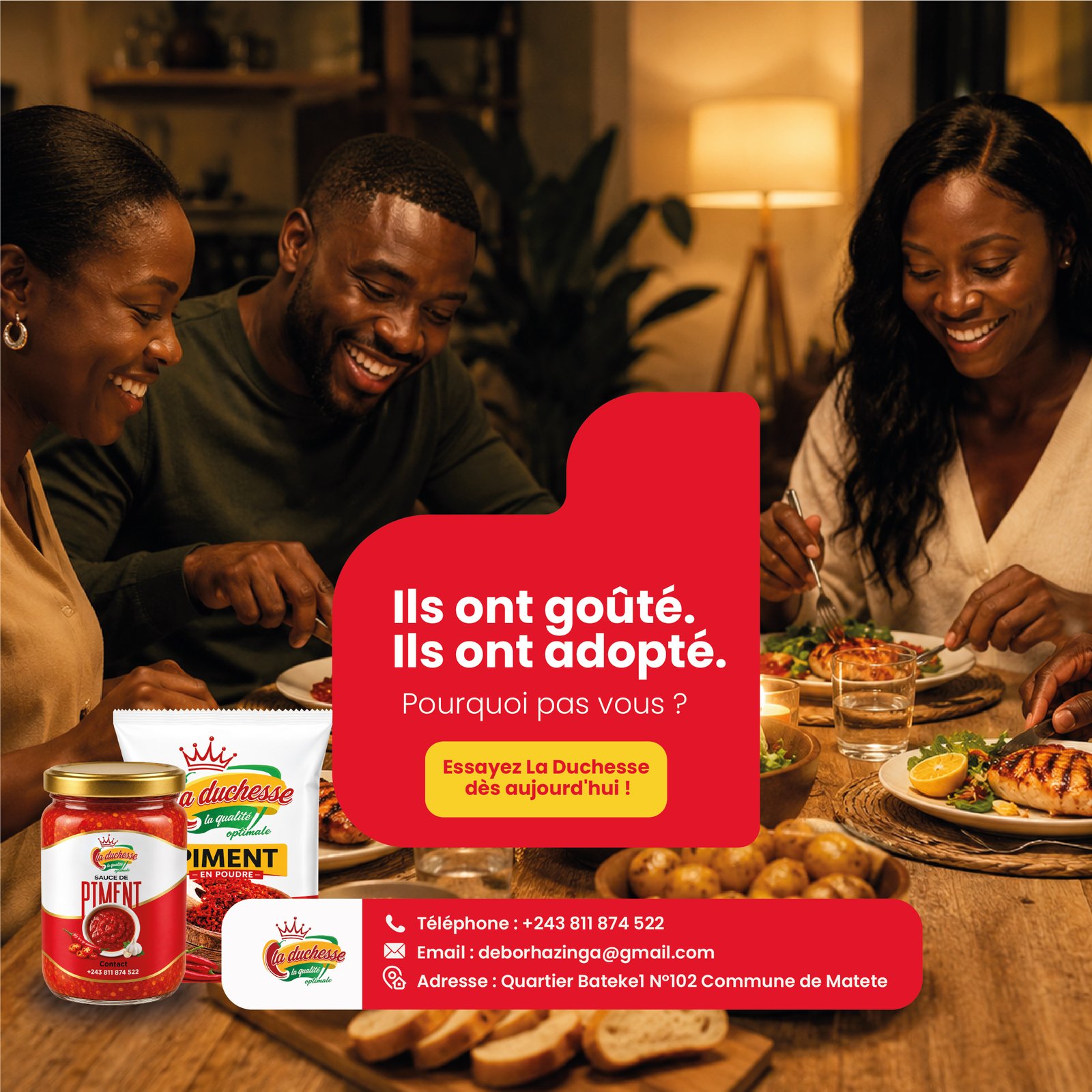 Un repas convivial relevé avec les produits La Duchesse